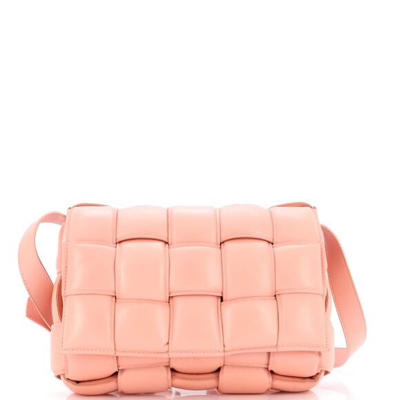 Bottega Veneta Handbags - Bottega Veneta Cassette Crossbody Bag Padded Maxi Intrecciato Leather Pink
